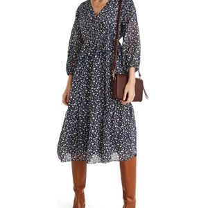 Madewell Tie-Waist Midi Dress in Harvest Vine